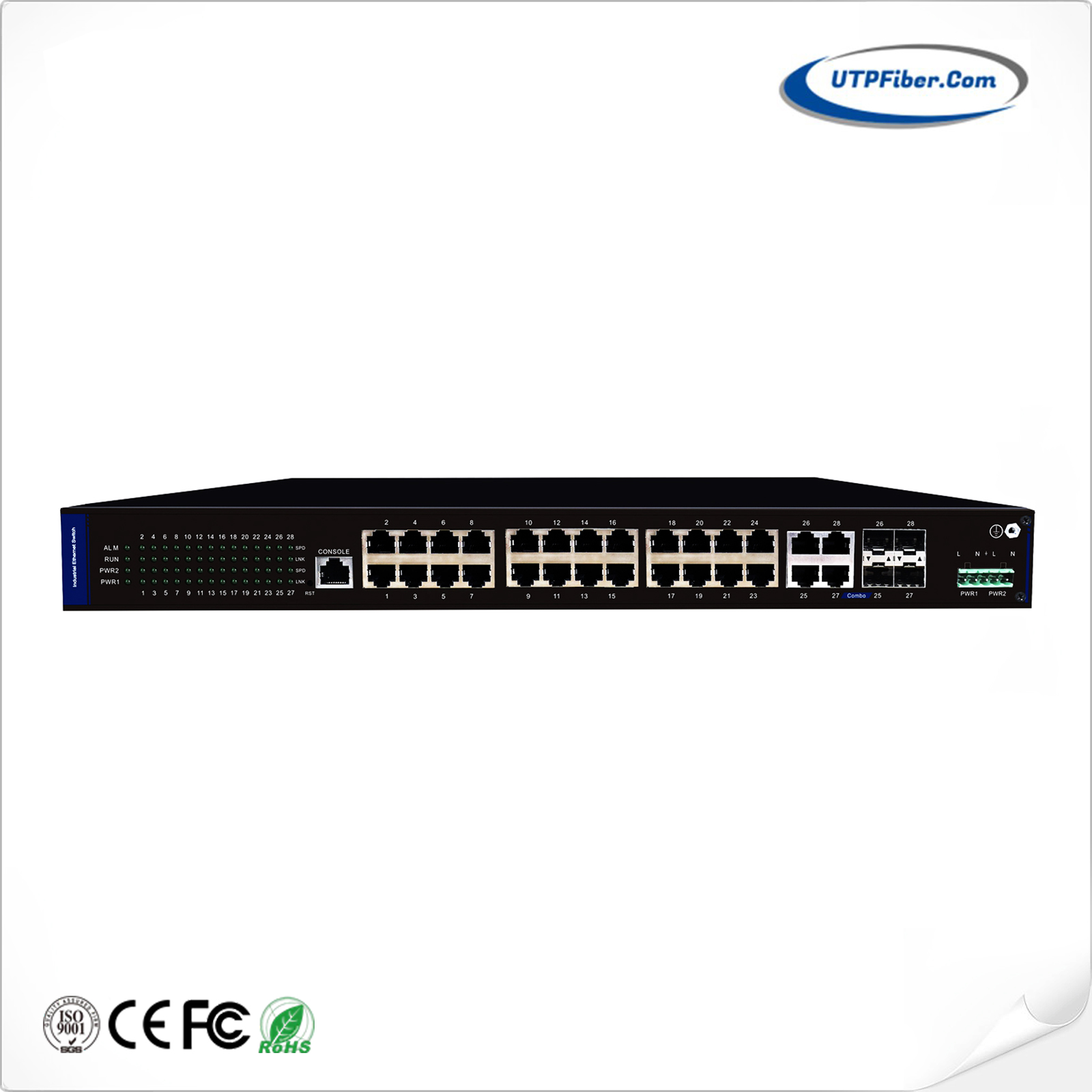 Industrial L2+ 24-Port 10/100/1000T + 4-Port TP/SFP Combo Managed Ethernet Switch