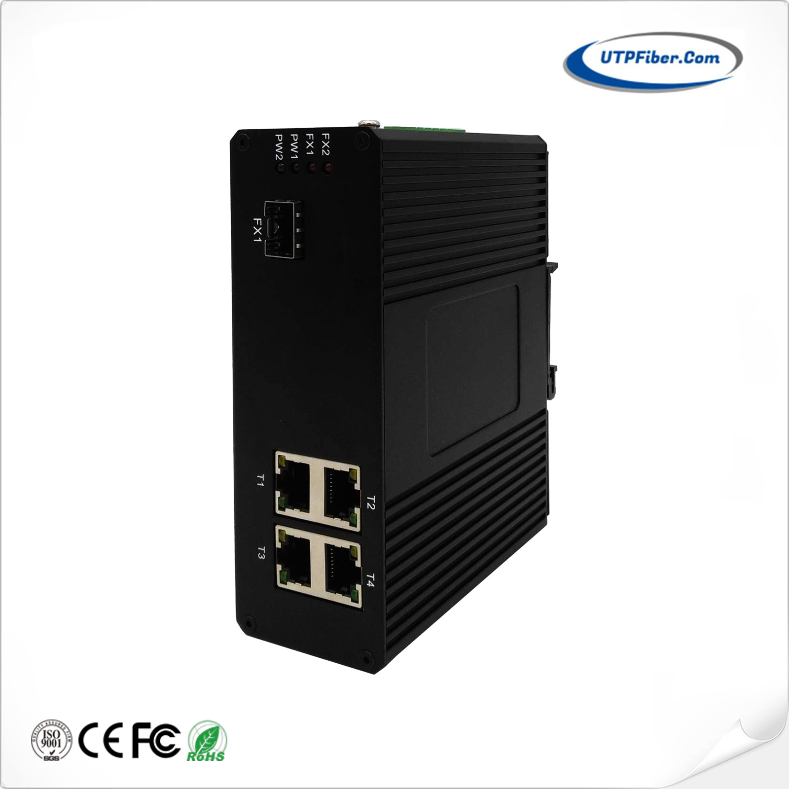 Unmanaged Industrial 4-Port 10/100TX 802.3at PoE + 1-Port 100FX Ethernet Switch