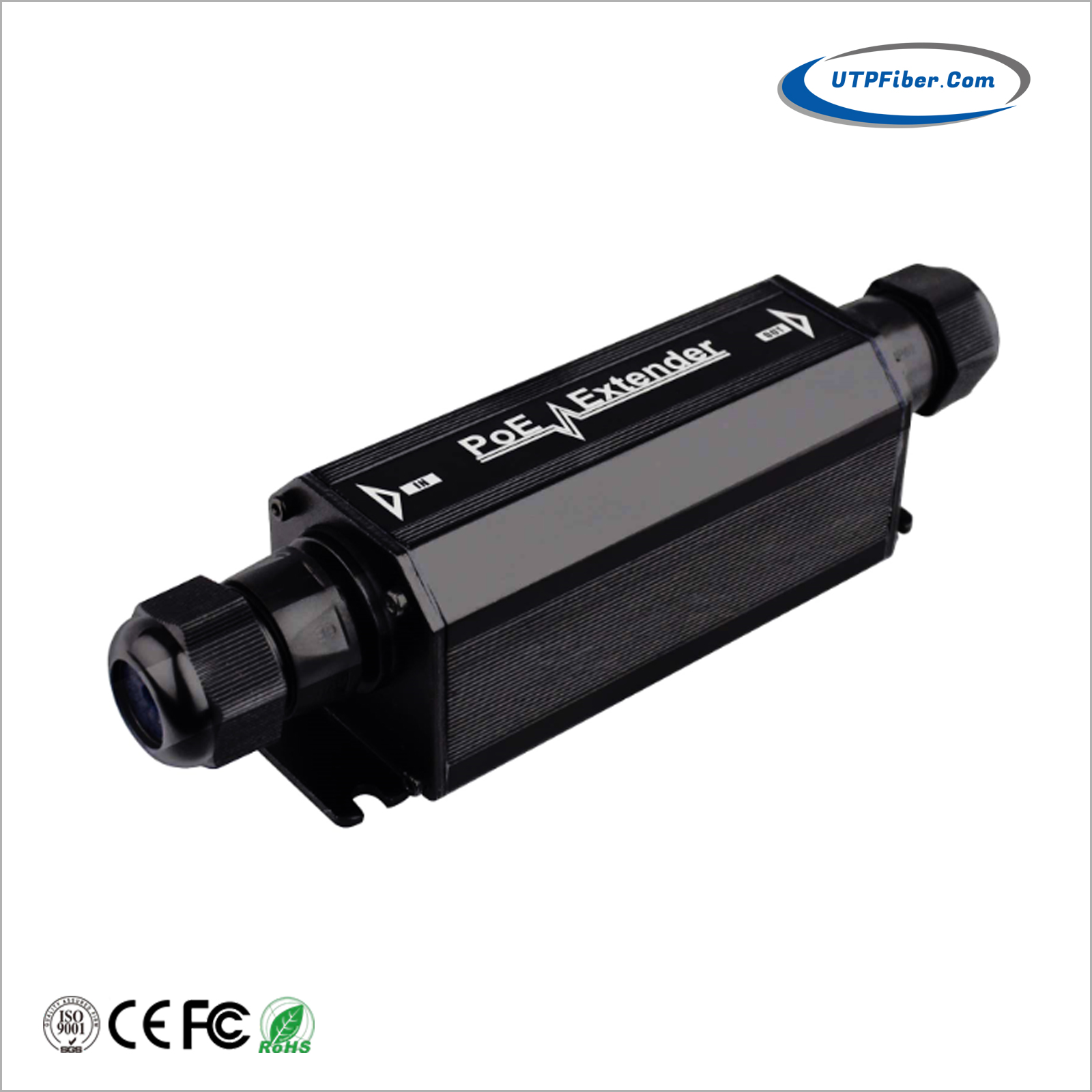 Industrial IP67 1-Port 802.3at PoE+ 30W to 1-Port 802.3af/at PoE+ Extender