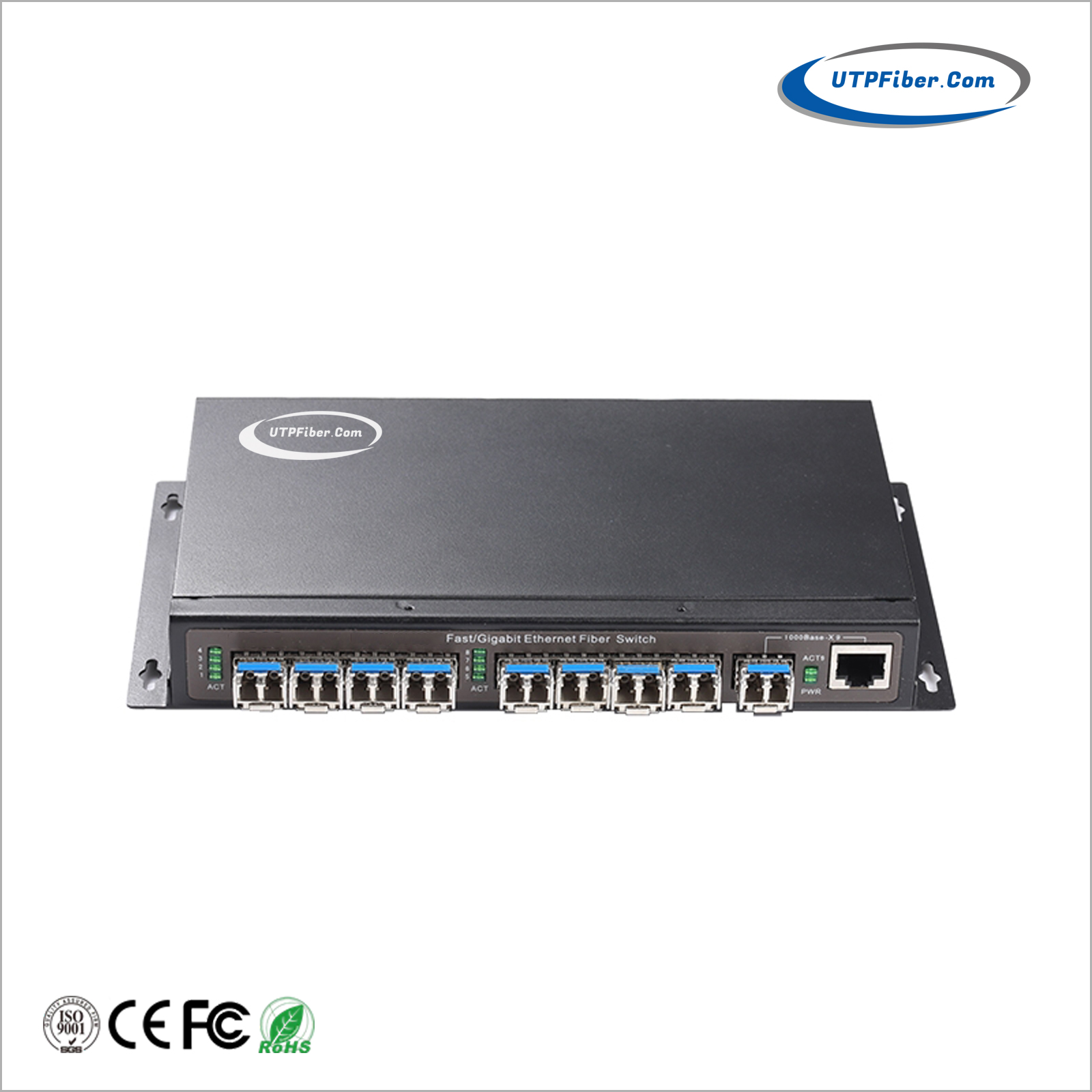 L2+ Managed 8-Port 100Base-FX SFP + 1-Port Gigabit TP/SFP Optical Fiber Switch