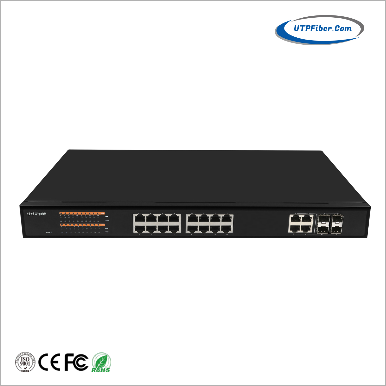 Managed 16-Port 10/100/1000T + 4-Port TP/SFP Combo Ethernet Switch