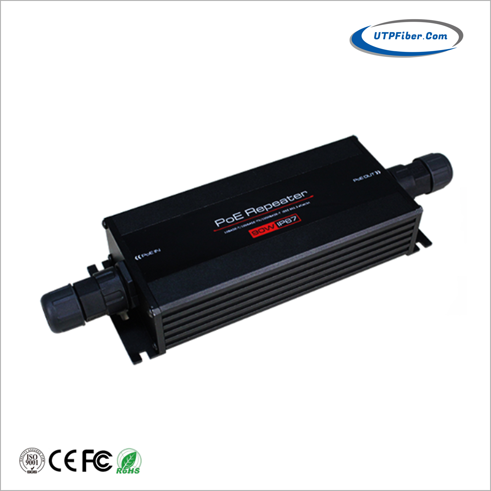 Industrial IP67 1-Port 802.3bt PoE++ 90W to 1-Port 802.3af/at/bt PoE++ Extender