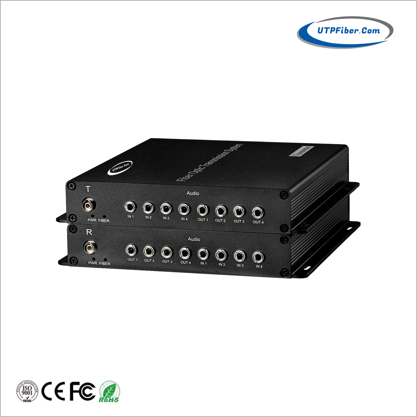 4-Channel Bi-Directional 3.5mm Stereo Audio over Fiber Optical Converter