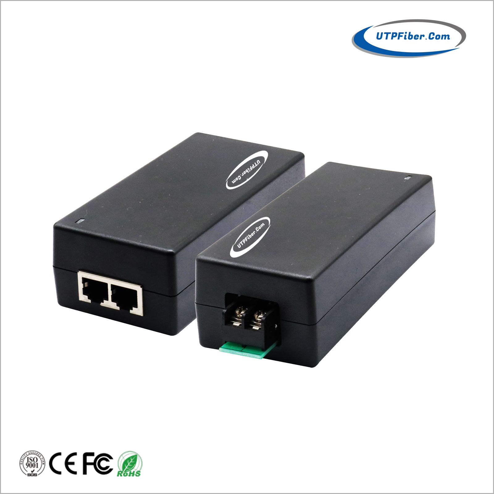 36-57VDC Powered 10/100/1000M IEEE802.3bt 60W PoE Injector