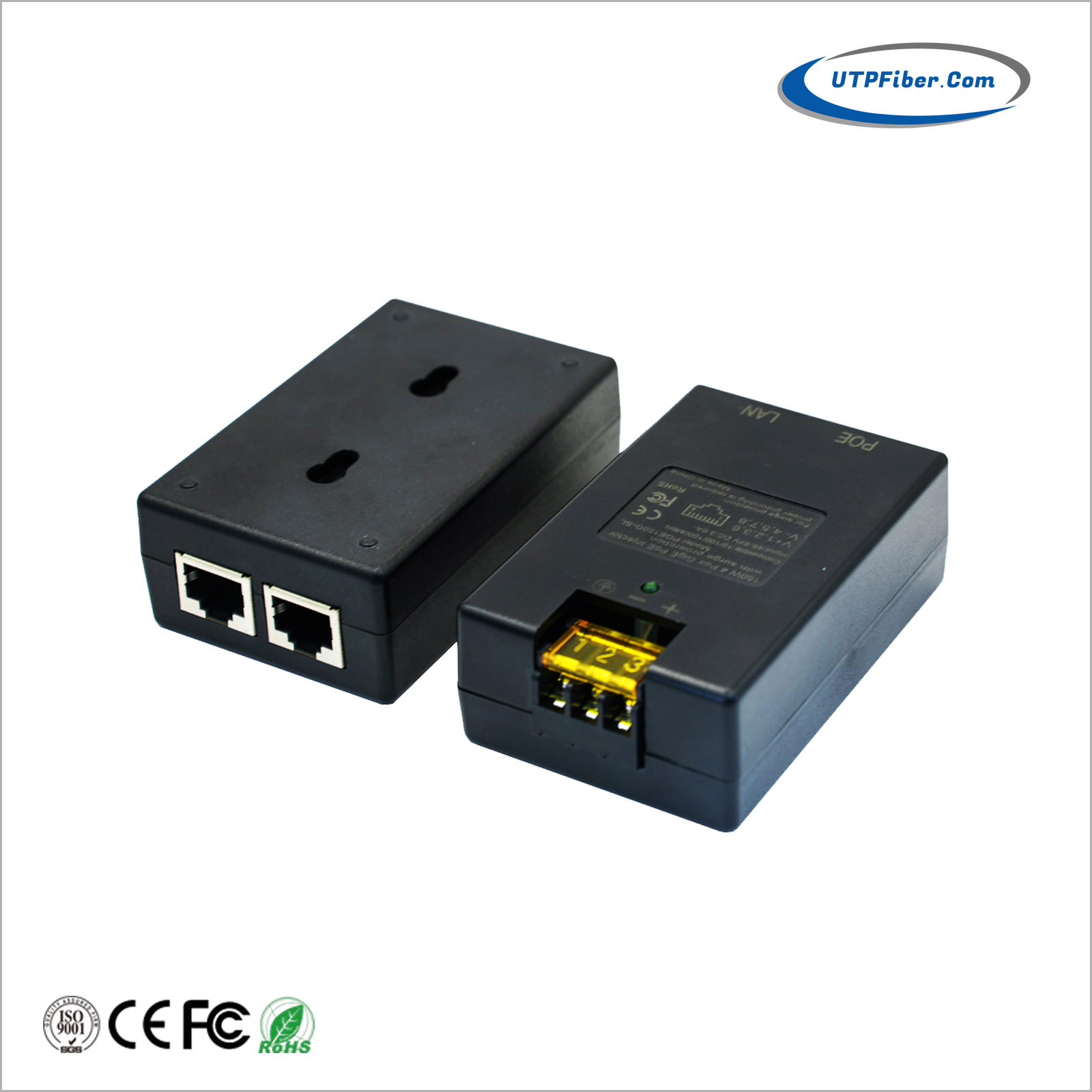 12-56VDC Powered 10/100/1000Mbps 24W Passive POE Injector
