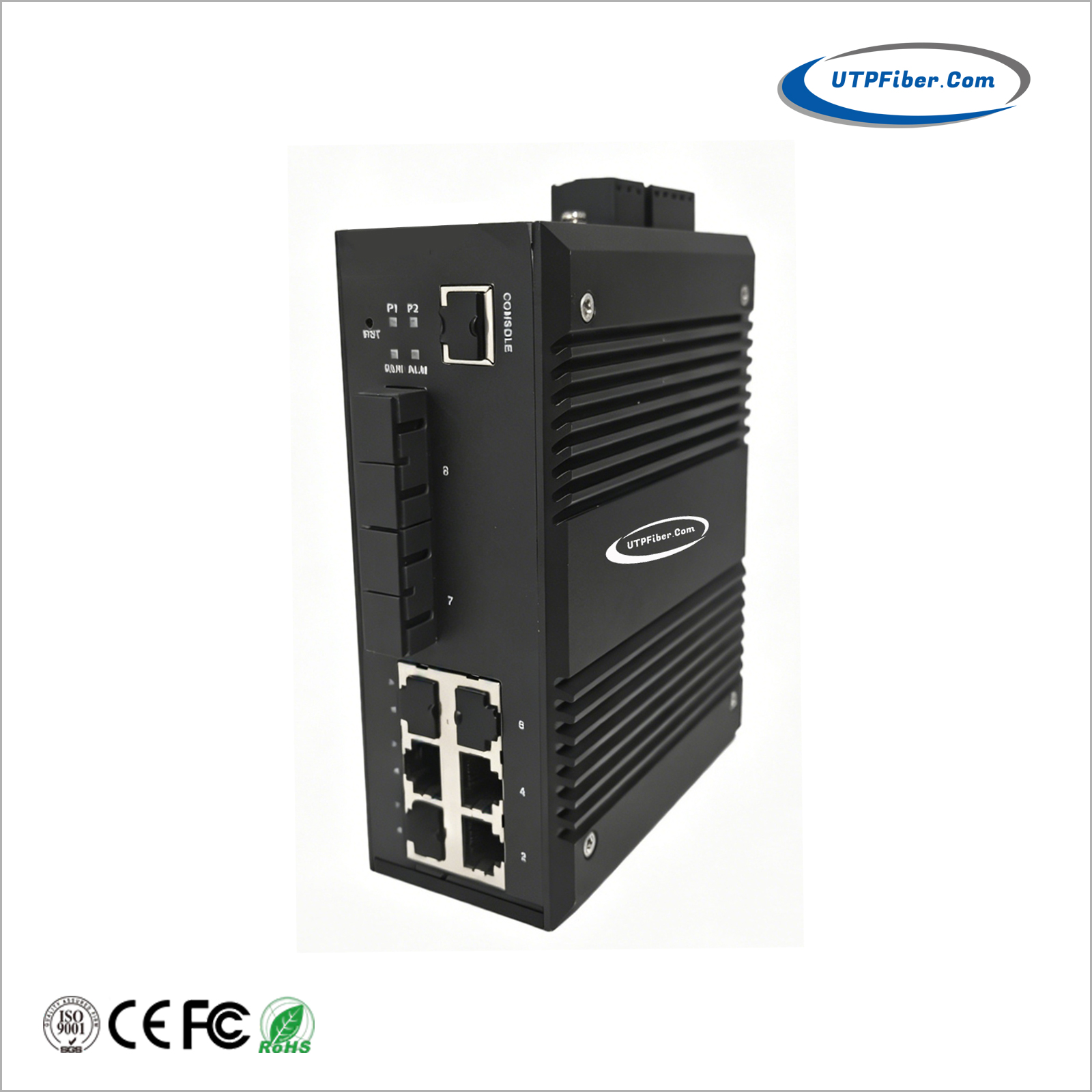 L2+ Managed Industrial 6-Port 10/100Base-TX + 2-Port 100Base-FX Fast Ethernet Switch
