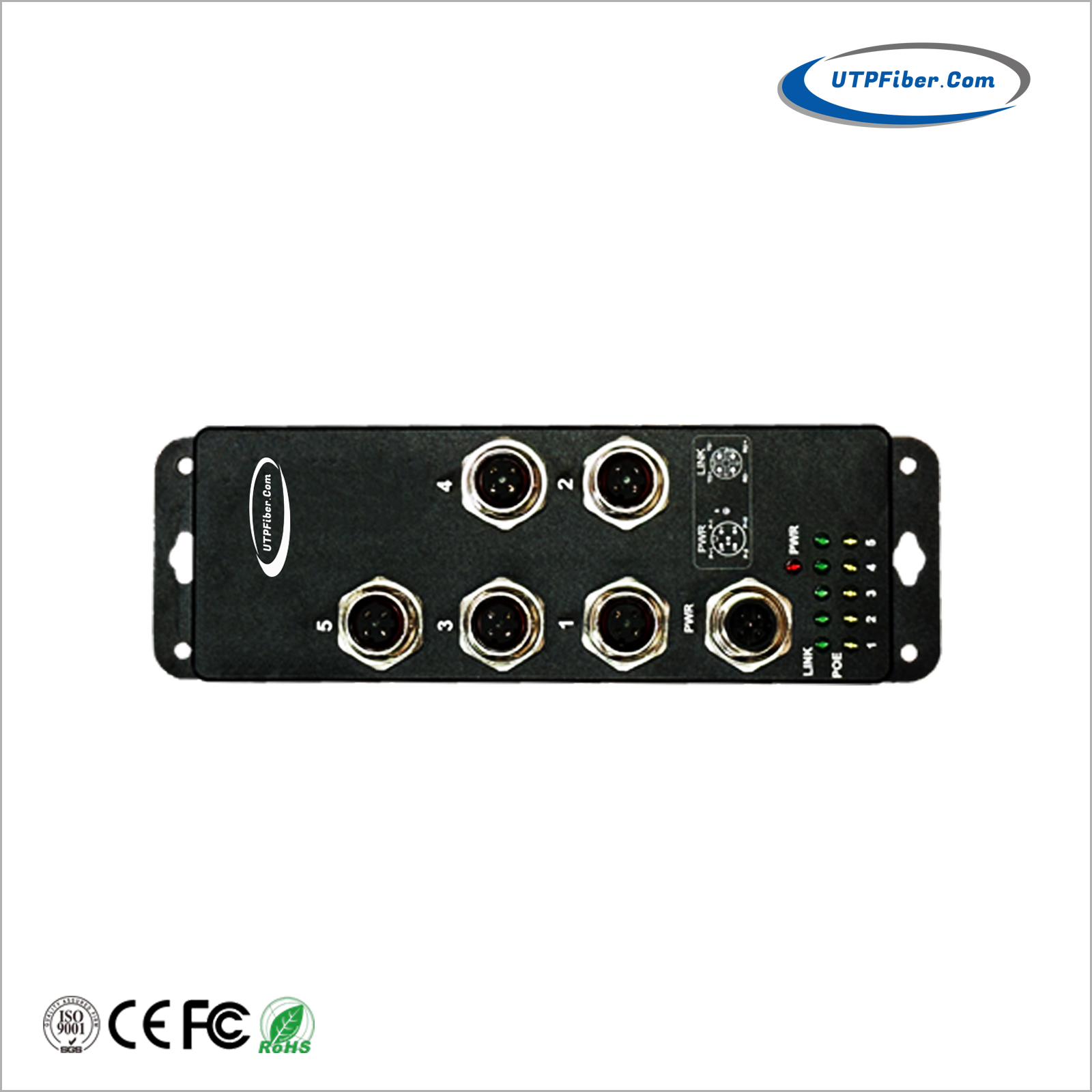 Industrial IP40 5-Port 10/100Mbps M12 Fast Ethernet Switch