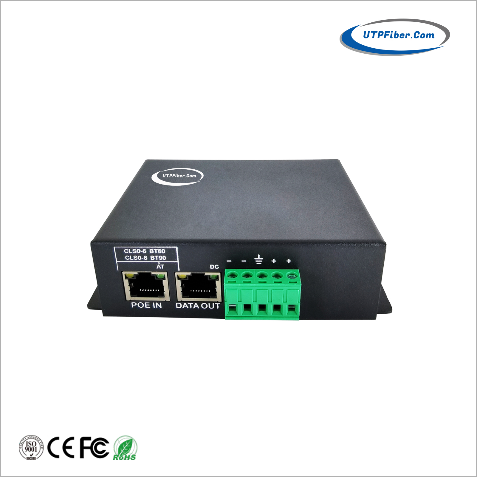 Industrial Gigabit IEEE 802.3bt PoE++ to 24V/3.5A Splitter (90W)