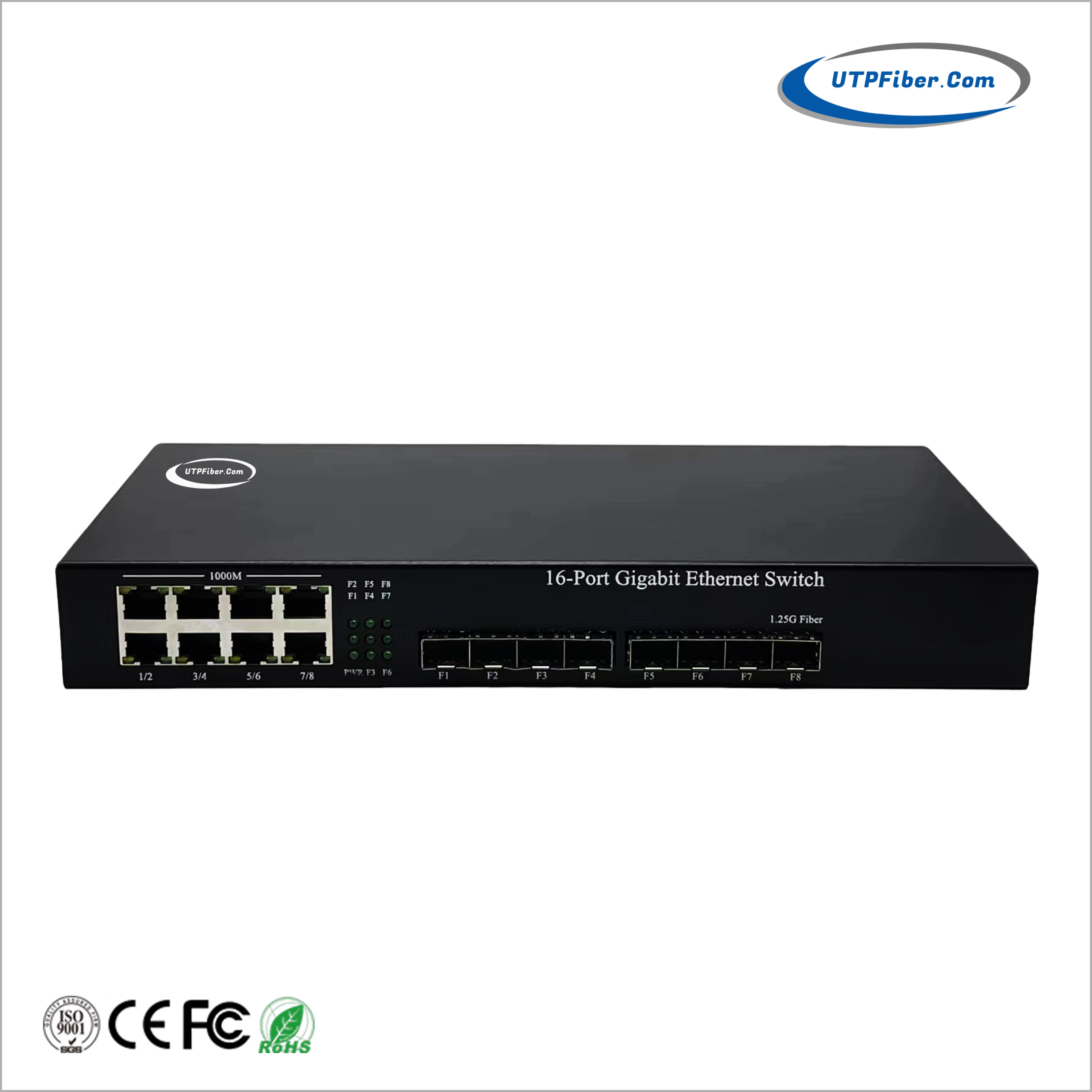 Unmanaged 8-Port 10/100/1000T + 8-Port 1000X SFP Gigabit Ethernet Switch