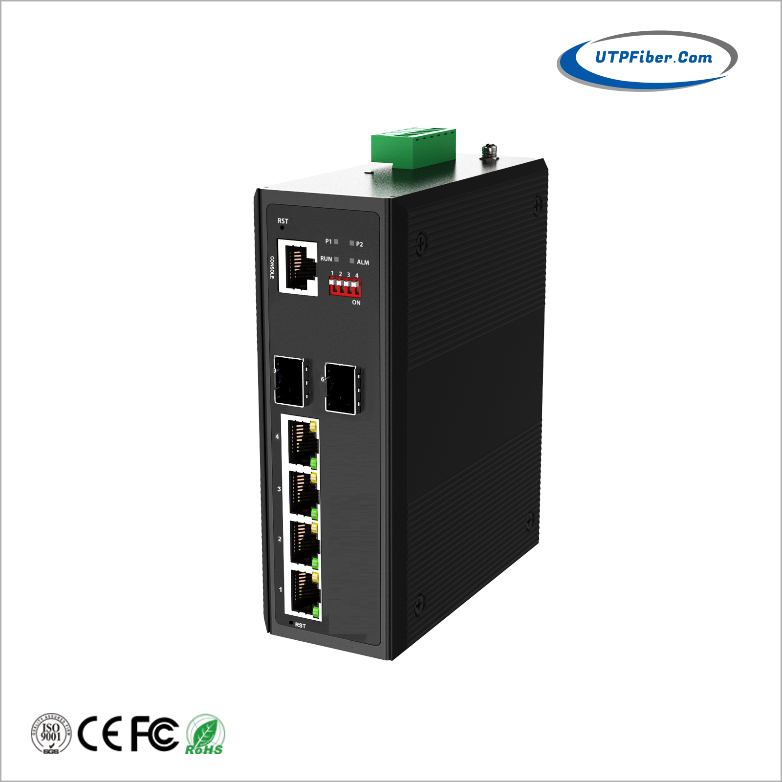 Industrial L2+ 4-Port 10/100/1000T + 2-Port 100/1000X SFP Managed Ethernet Switch