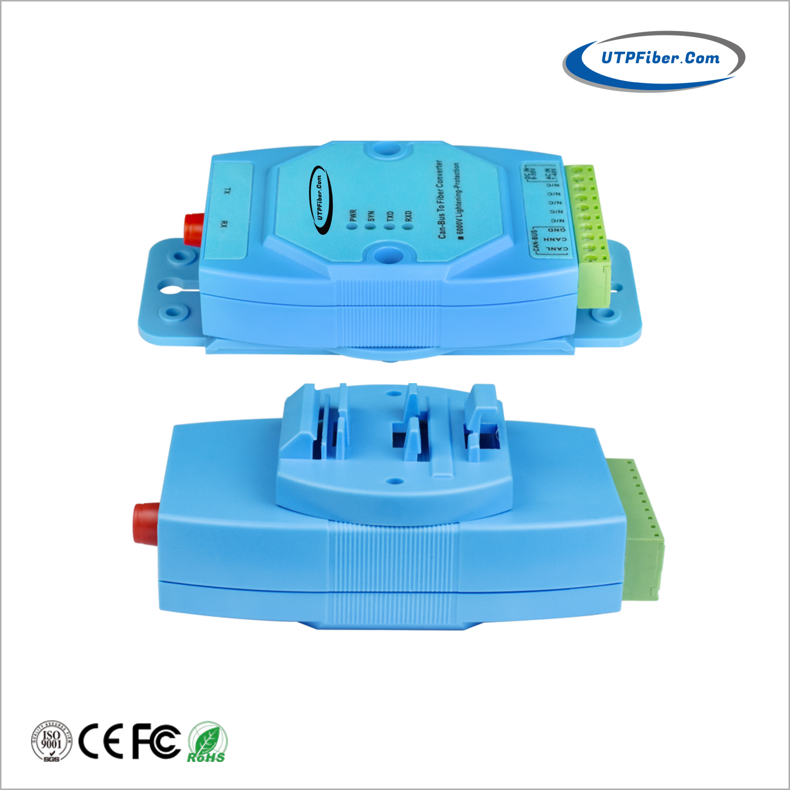 Mini Industrial 1Ch CAN Bus Fiber Modem