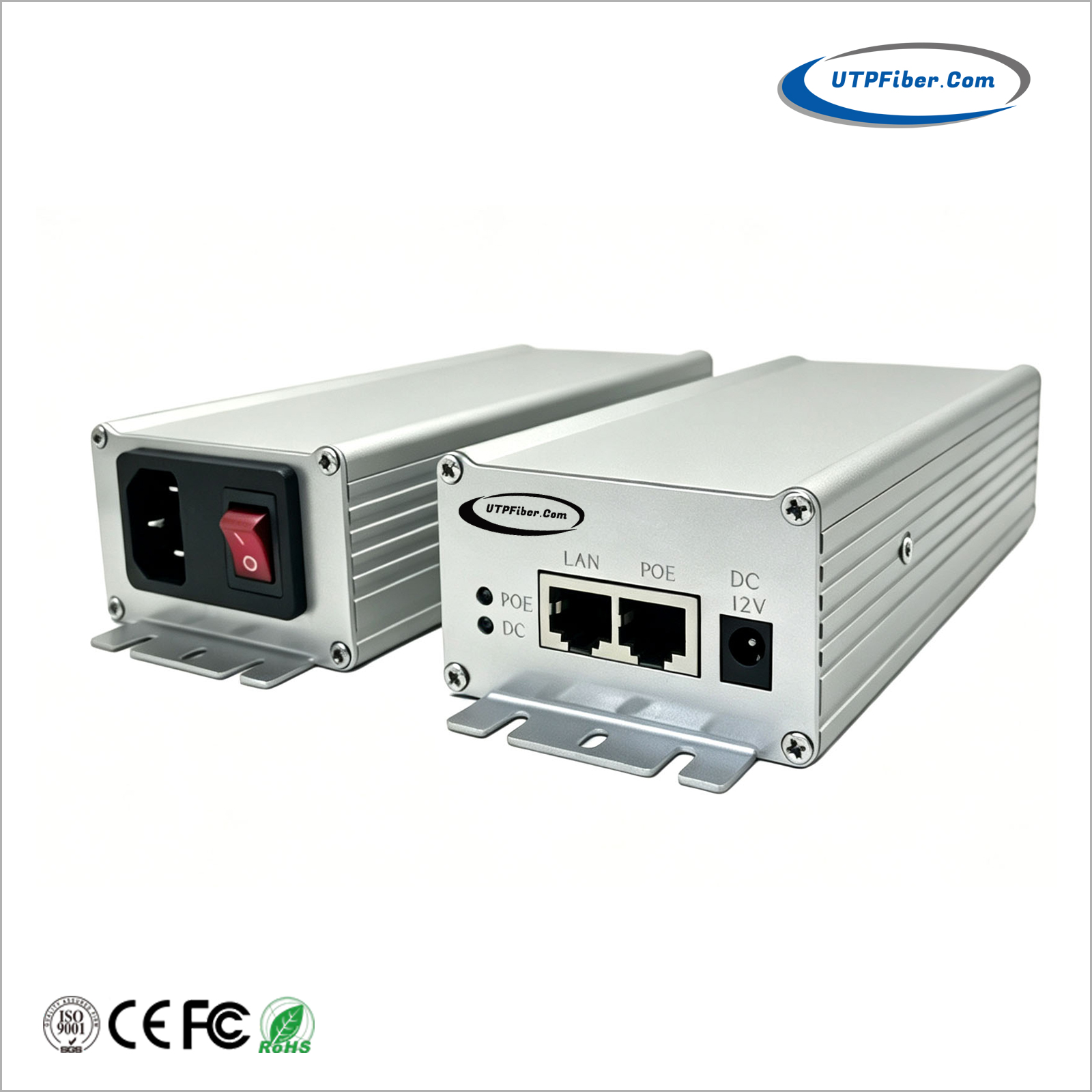 AC Powered 10Gbps 95-watt 802.3bt PoE++ Injector w/ 12VDC Out